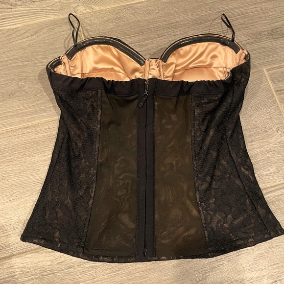 Guess Black And Nude Lace Corset Top Size S - Picture 4 of 6
